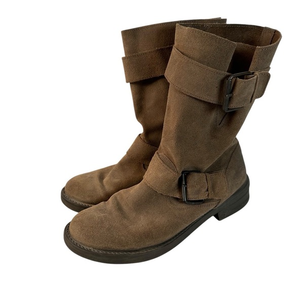 Aldo Suede Buckle Boots Size 10 Women Mid-Calf Brown Stylish Casual - Picture 8 of 13